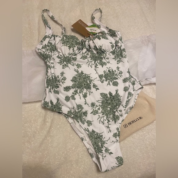 Tie Floral One-Piece Swimsuit - Picture 2 of 5